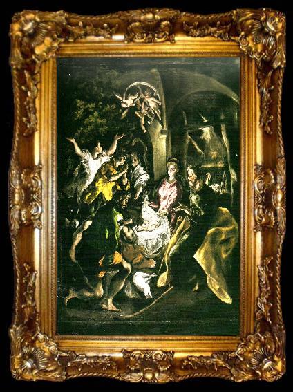 framed  El Greco adoration of the shepherds, ta009-2